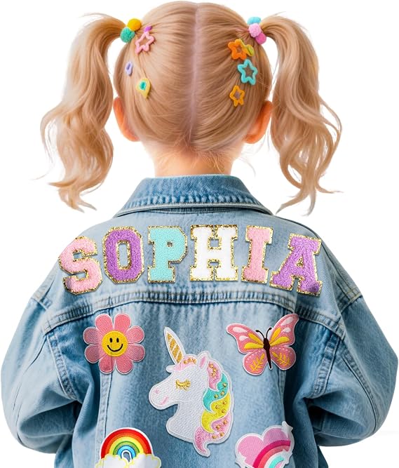 Personalized Kids Denim Jacket with Names, Custom Easter Gifts for Kids Toddlers, Custom Girls Boys Jean Jackets Clothes for 1-8 Years