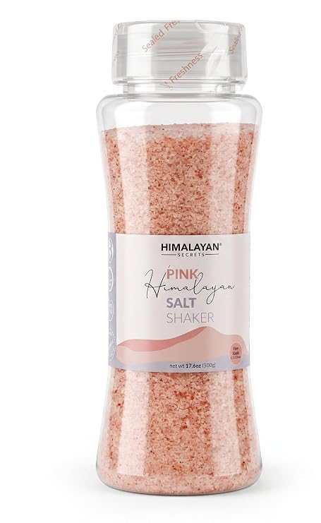Himalayan Secrets Pink Cooking Salt Shaker, Fine Grain - 17.6 oz (500g)
