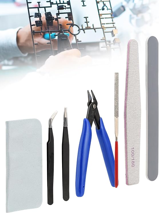 Mellbree 14PCS Model Tools Kit Basic Tools Craft Set for Plastic Model Kits | Hobby Building Tools Kit for Gundam Car Model Building Repairing and Fixing
