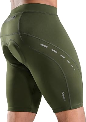 Nepest Mens Bike Shorts 4D Padded Cycling Road Biking Riding Biker Bicycle Mountain Cycle Shorts Zipper Pockets