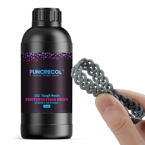 Tough Resin 3.0, 405nm Fast UV-Curing Resin, 1kg Grey | Impact-Durable 3D Printer Resin with Upgraded High Toughness, High Precision and Low Shrinkage for LCD/DLP/MSLA 3D Printer