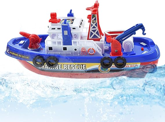 Fire Boat Toys, Fire Boat Water Toys | Fire Ship Electric Game Water Toys | Kids Games, Automatic Water Spray, Lights, Music for Boys and Girls Ages 3 and Up