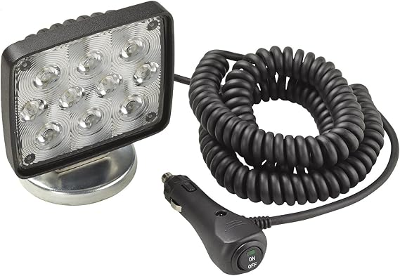 Wesbar (54209-018) Rectangular Auxiliary LED Work Light with 19' Coiled Cord and Magnetic Base