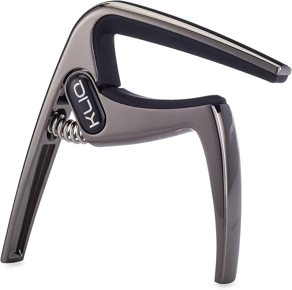 KLIQ Guitar Capo for Acoustic and Electric 6-String Guitars, Black Chrome
