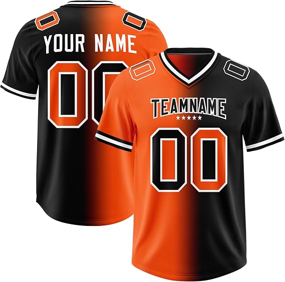 Custom Gradient Football Jersey Personalized Stitched Name Number Sports Uniform for Men Women Youth Size S-7XL