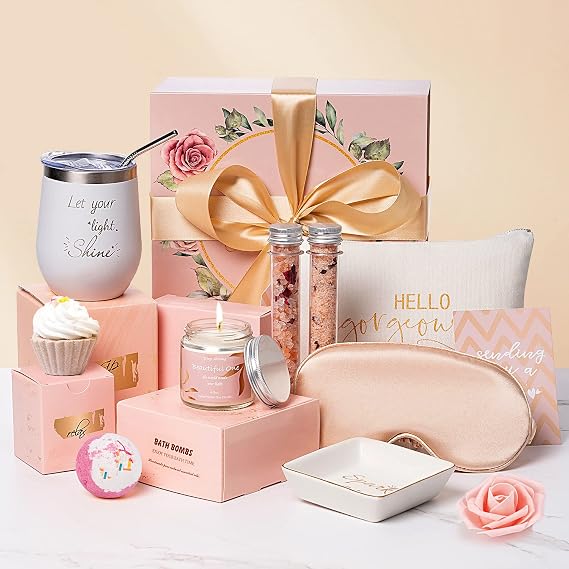 Gifts Box for Women Unique Self Care Gift Ideas Birthday Gifts for Mom Best Friend Gift Basket Female Her Sister Girlfriend Wife Personalized Thinking of You Relaxation Package Get Well Soon