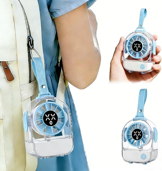 Mini Portable Fan, 5 Speeds 8500 RPM Small Personal Fan with LED Display, USB Rechargeable Battery Operated Handheld/Desk/Travel Fan for Kids Girls Disney World Must Have Toy