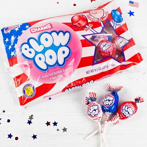 Patriotic Candy Lollipops Blow Pops (14ct Bag)