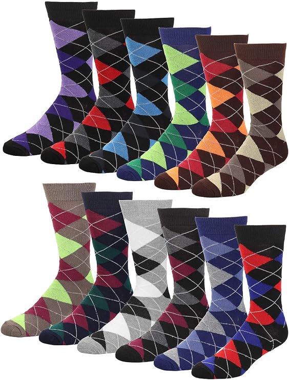 Falari Men Colorful Funny Novelty Crazy Combed Casual Dress Socks & Argyle Socks