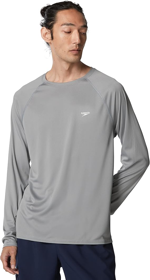 Speedo Men's UV Swim Shirt Easy Long Sleeve Regular Fit