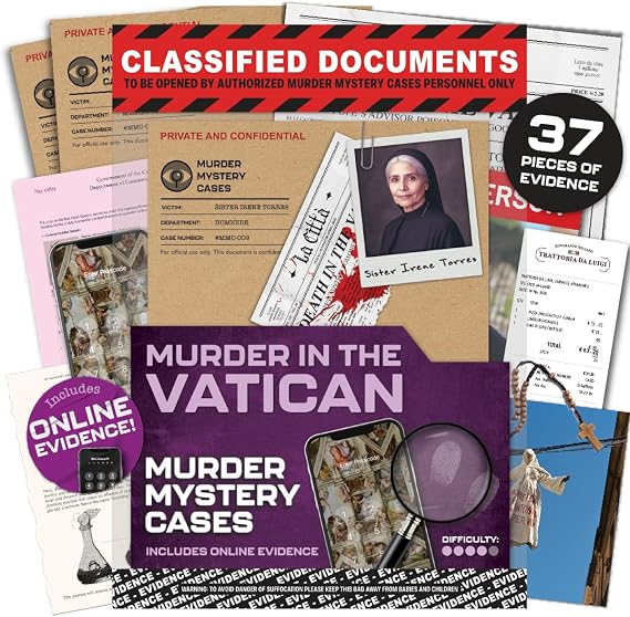 MMC Vatican - Thrilling Murder Mystery Game for Adults on Date/Game Night | 37 Evidence, 150 min, 1-10 Players, 4/5 Difficulty. Unsolved Cold Case File for Date Nights, Detective Fans and Groups.