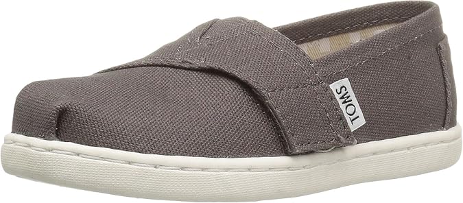 TOMS Tiny Unisex Alpargata Espadrille Loafer Flat, Ash Canvas, 6
