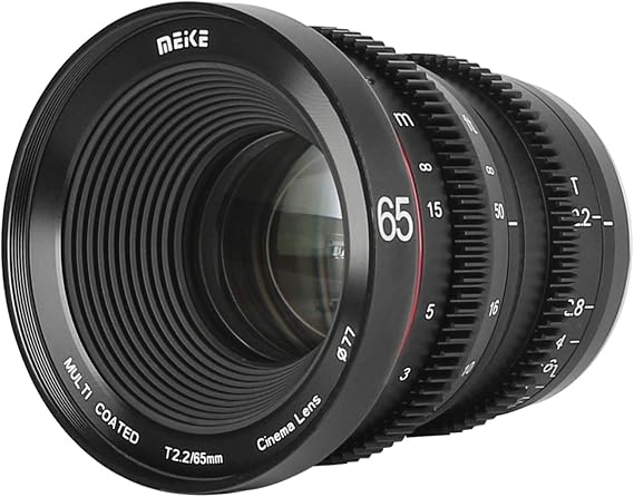 Meike 65mm T2.2 Large Aperture Manual Focus 4K Cine Lens for Micro Four Thirds Mount Compatible with Olympus Panasonic Lumix Cameras and BMPCC 4K Zcam E2 GH5 GH6 GH7