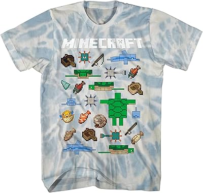 Minecraft Boys Video Game T-Shirt - Black and Green Creeper Face - Official Shirt