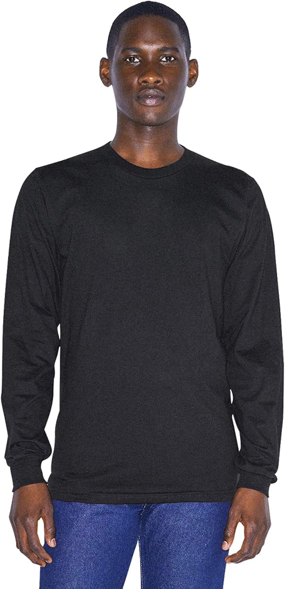 American Apparel Men's Organic Fine Jersey Crewneck Long Sleeve T-Shirt