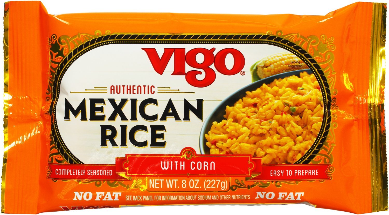 Vigo Authentic Mexican Rice with Corn, No Fat, 8oz Mexican, 8 Ounce Pack of 1