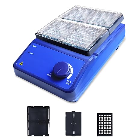 MX-M Microplate Mixer, Adjustable 0-1000 RPM Microplate Shaker, 100-240V, 50/60Hz, Double microplate
