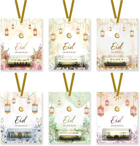 24 Pcs Eid Mubarak Money Holder Cards