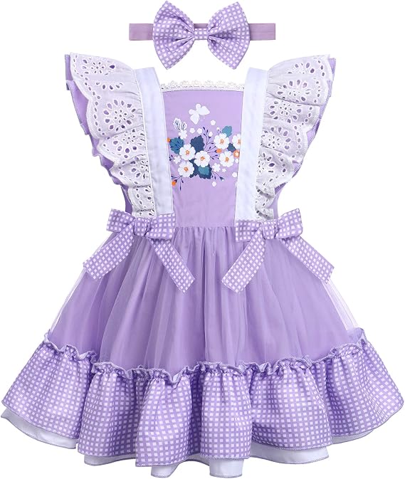 Polka Dot Dress for Girl Special Occasion Toddler Retro 1950s Vintage Classic Dresses Swing Rockabilly Tea Party Dress