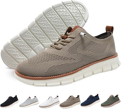 Mens Business Casual Shoes Breathable Loafers Lace-Up Lightweight Sneakers Walking Footwear Breeze Shoes Oxfords
