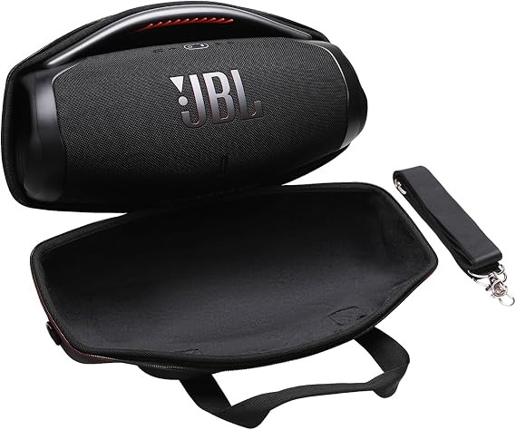 LTGEM Case for JBL Boombox 3 Portable Speaker with Adjustable Shoulder Strap, Black, 1.Black+Black