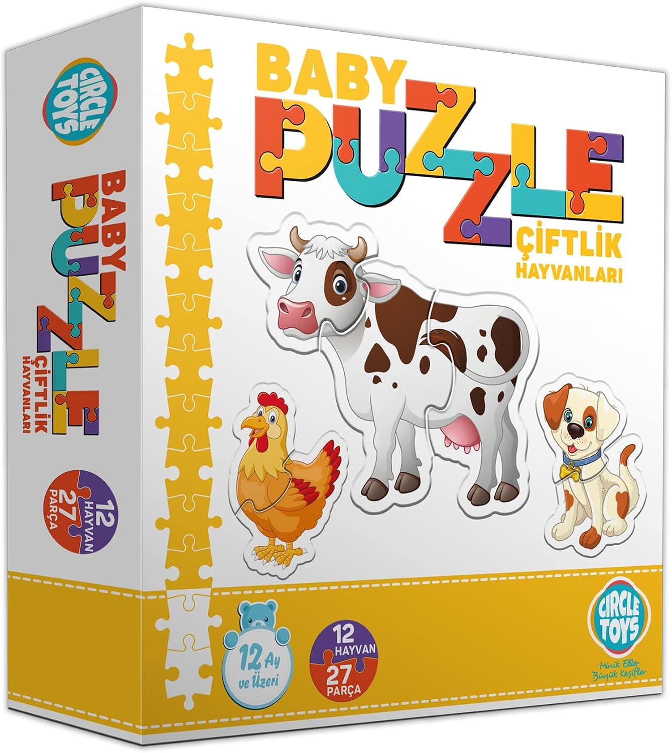 Circle Toys CRCL020 Baby Puzzle Farm Animals, Multicolor
