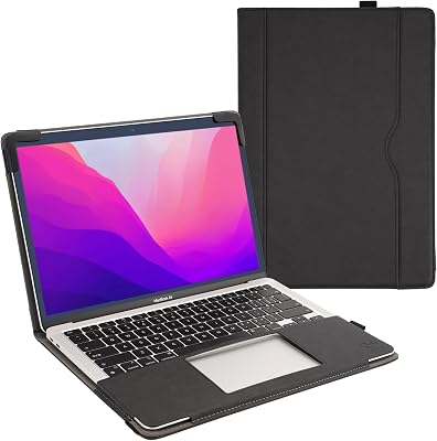 TYTX Compatible with MacBook Pro Case 13 Inch, PU Leather MacBook Case fits for Model M2, 2024, 2023, 2022-2016 A2338 M1 A2251 A2289 A2159 A1989 A1708 A1706, with Paper Pocket and Pen Holder, Black