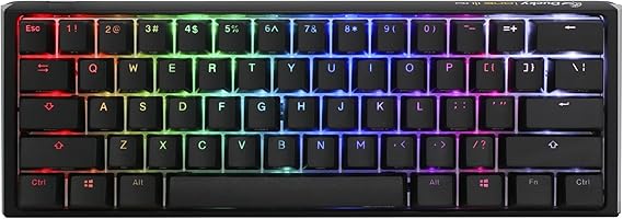 Ducky One 3 Mini 60% Mechanical Gaming Keyboard, Cherry MX Blue, RGB | 60% mechanical gaming keyboard with hot-swappable switches, RGB backlight