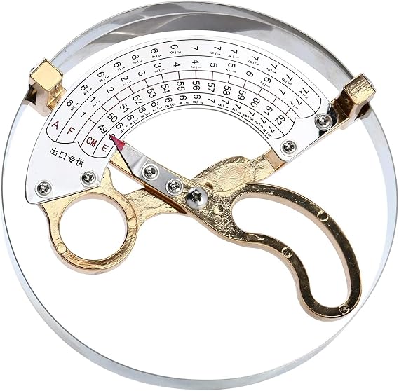 49-62cm Stainless Steel & Brass Hat Ruler Scissor Type Adult Hat Size Measuring Tools Handle