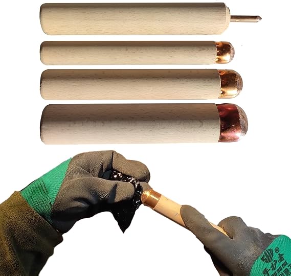 ARCVOX Flintknapping DIY Kit Copper Boppers, Obsidian Tools Set for Pros & Beginners, Dragon Crystal Copper Hammer, Obsidian Flint Stone Age Toolkit