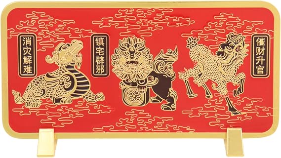 Feng Shui Metal 3 Celestials Guardians Plaque as a Cure to 3 Killings