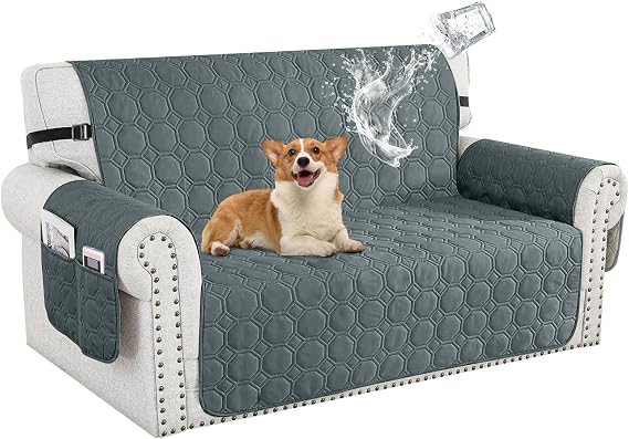 100% Waterproof Sofa Covers for Pets, Non Slip Sofa Slipcovers Couch Cover for Living Room Washable Pet Couch Cover with Elastic Straps Furniture