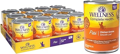 Wellness Complete Health Pate Adult Wet Cat Food, Natural, Protein-Rich, Grain Free, 12.5 Ounce, 12 Pack, Chicken