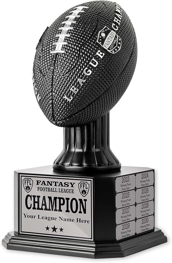 TrophySmack Perpetual Fantasy Football Trophy - Championship Award Winner 16-Year Trophy - Redemption for Customizable Plaque and Engravings Included