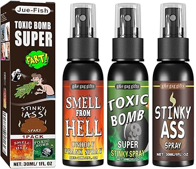 Stinky Spray - Potent Stink Spray - Fart Gag Spray - Hilarious Gag Gifts & Pranks for Adults or Kids Multi-Flavor 3Pcs One Size
