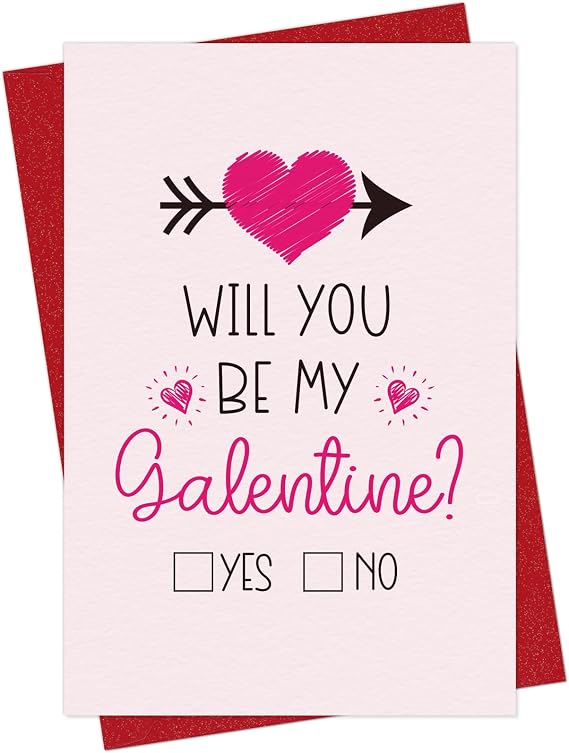 D4DREAM Happy Galentines Day Cards for Her Will You Be My Galentines Valentines Greeting Card for Friends Best Friend Pink Love Card Happy Galentines Gifts Card with Envelope for Friends Girl Women