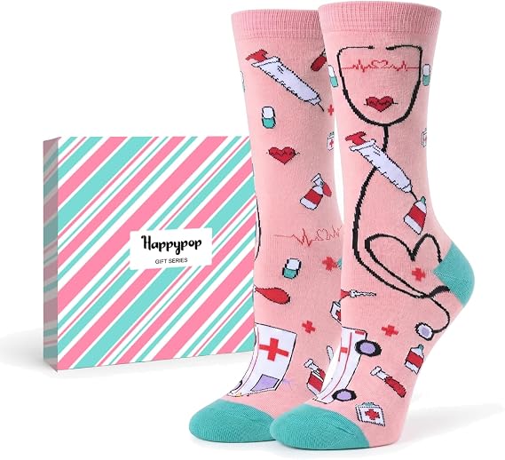 HAPPYPOP Nurse Dental Gifts for Women - Dental Assistants Hygienist Teeth Nursing Socks