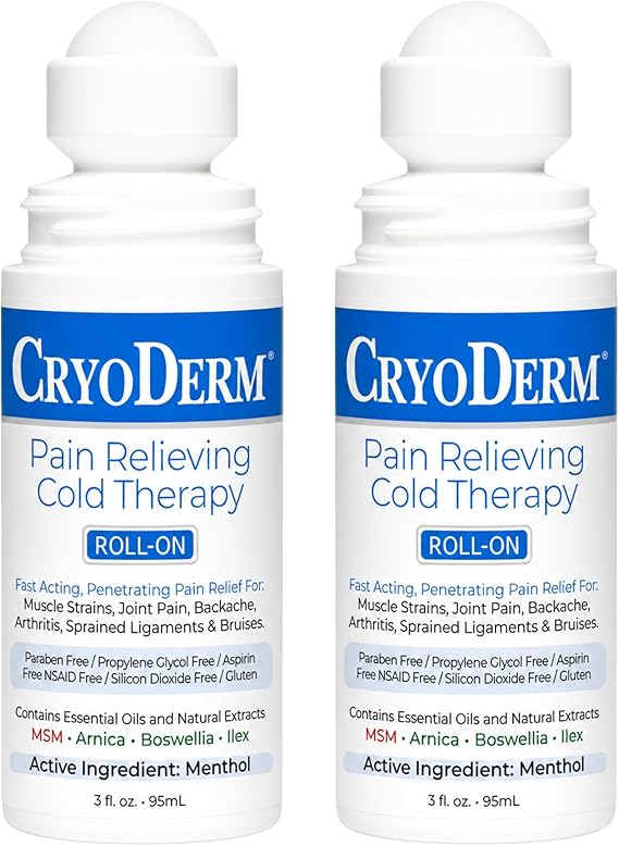 Cryoderm Pain Relieving Cold Therapy Roll-on, 3oz. - 2 Count
