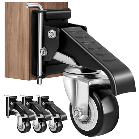 SPACECARE Workbench Casters kit 600Lbs Quick Release 2 Mounting Options 4P