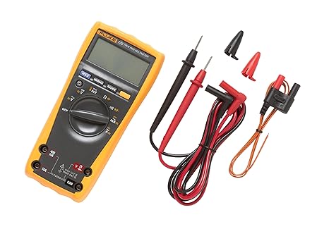 Fluke 179 Multimeter with Backlight, Includes Built-In Thermometer to Measure Temperature, Measures True-RMS AC Current and Voltage, Frequency, Capacitance, Resistance, Continuity and Diode | Backlight