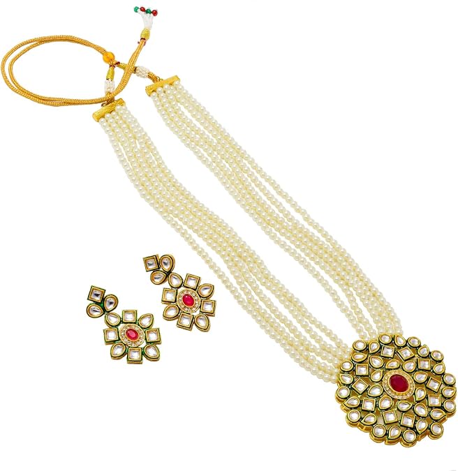 Jewarhaat AD CZ Kundan Pearl Studded Gold Plated Indian Jewelry Sets for Women