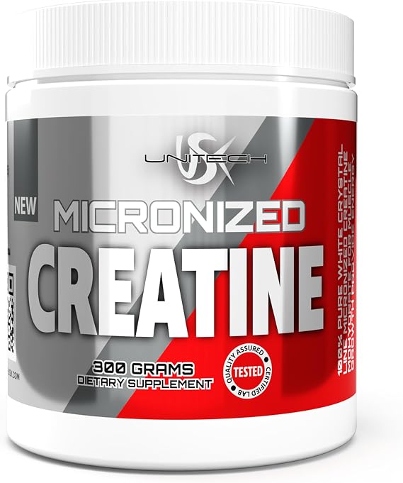 Unitech USK Micronized Creatine Monohydrate Powder | Pure Crystalline | Supports Energy & Muscle Recovery | Enhanced Absorption | 300g