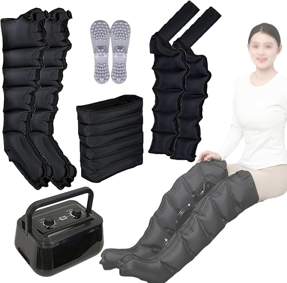 Electric Air Compression Presoterapia Foot Massager Waist Leg Arm Compression Massager, 6 Cavity Air Lymphatic Drainage Massager, Pressotherapy Boots Circulation Swelling Relax Pain Relief