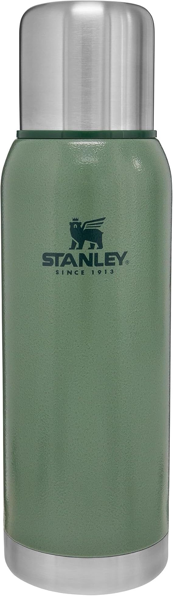 Stanley 1913 Adventure Stainless Steel Thermal Flask 1L - Hammertone Green | Keeps Cold For 24 Hours - BPA-Free - Leakproof Lid Doubles As Cup