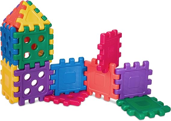 Careplay Oversized Waffle Grid Building Blocks Set, 16-Piece Set