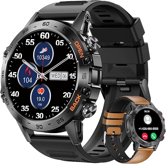 SUNKTA Military Smartwatches for Men,120 Sports Modes Smart Watches with Bluetooth Call (Answer/Dial Calls), 5ATM Waterproof Rugged Tactical Fitness Tracker 1.39''HD Smart Watch for iPhone Android