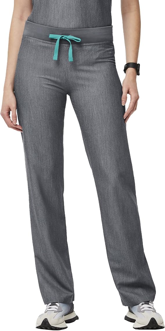 FIGS Livingston Basic Scrub Pants for Women Yoga Waistband, 2 Pockets, Classic Straight Leg Fit