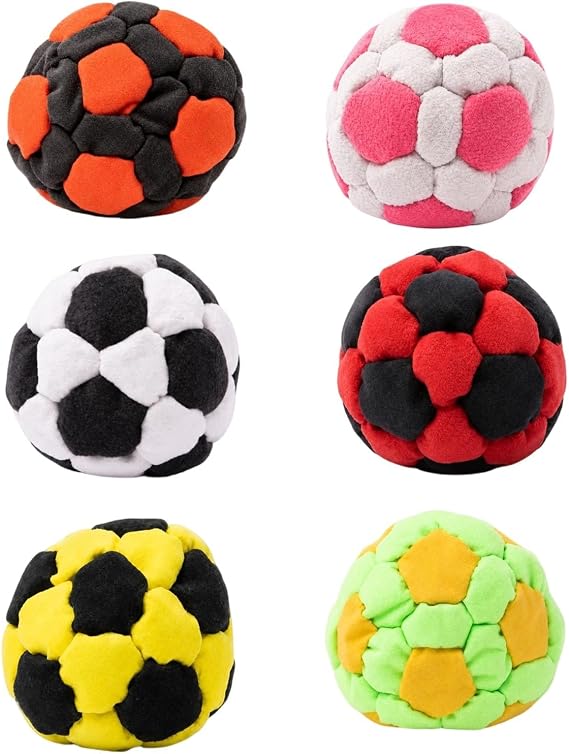 Dragonfly Footbag Hacky Sack,Funny Hacky Kick Sack Balls,Juggling Balls Set for Beginners and Professionals,Assorted Footbag for Outdoor Play, Party Games & Coordination Training (A-6pcs)