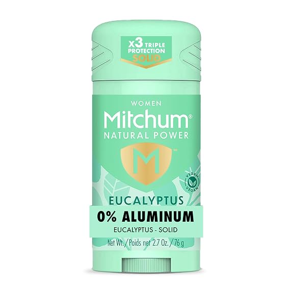 Mitchum Womens Natural Power Deodorant Solid, Eucalyptus, 2.7 oz
