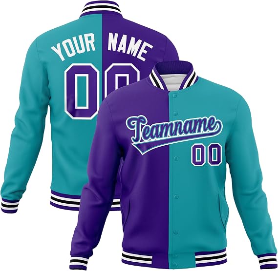 Custom Varsity Baseball Jacket Split Letterman Bomber Windbreaker Lightweight Jacket Coat for Adult Youth